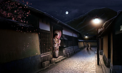 Combine Stock Photography to Create a Sleepy Japanese Village in Photoshop