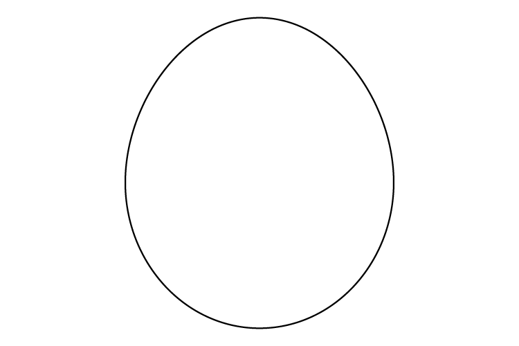 楕円形ツールで卵型を描く