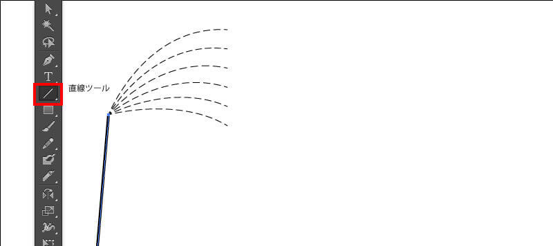 ススキの描き方6：直線ツールで茎を描く